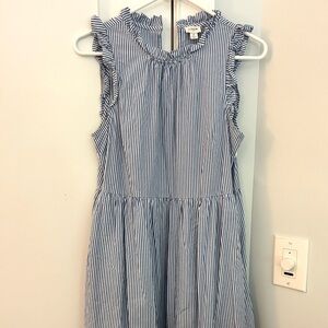J.Crew seersucker midi dress w/pockets.